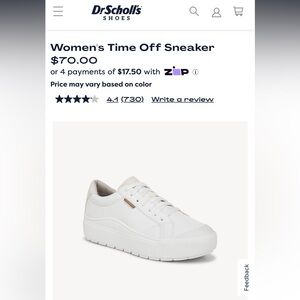 Dr. Scholls Time Off Sneaker. Never worn size 8.5